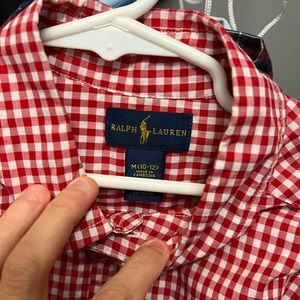 Set of boys M (10-12) dress and flannel shirts.